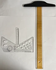 Pickett T Square Guideline 24" Clear Edge Straight Edge Drafting + Drawing Ruler