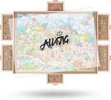 ALL4JIG 1500-Piece Rotating Jigsaw Puzzle with 6 Drawers and Lid