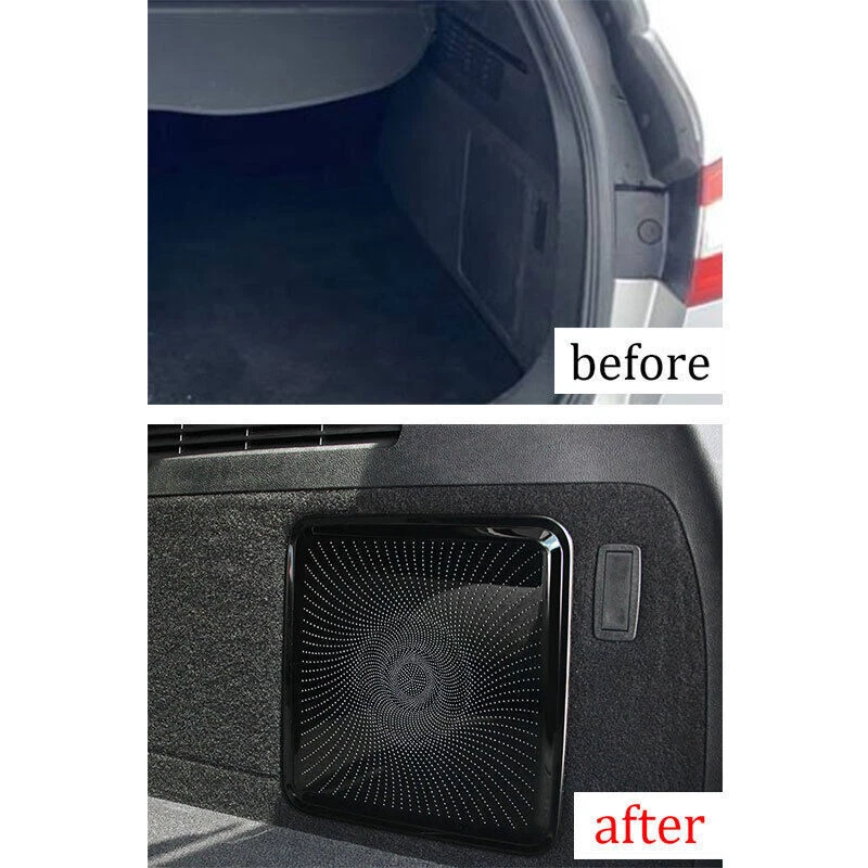 Ajuste para Lincoln MKX 2016-2018 maletero de titanio negro ambos lados cubierta de altavoz moldura Foto 3 de 4