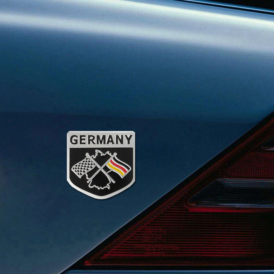 3D Bandera Alemana Emblema Rejilla Insignia Metal Calcomanía Carreras Pegatina Coche Accesorios Foto 4 de 4