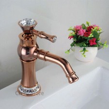 Polished Rose Gold Bathroom Faucet Sink Swivel Mixer Hand Wash Water Mixer Tap