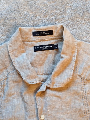 Men Daniel Cremieux Collection Brown Button Up Short Sleeve 100% Linen- XL - Picture 2 of 5