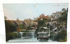 Pleasure Boat On Riverside Knaresborough Yorkshire Vintage Postcard C1910