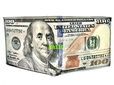 New Hundred Dollar Print Bi-Fold Men's Wallet