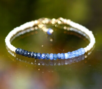 Sapphire Pearl Bracelet Natural Ombre Sapphire And Pearl Bracelet