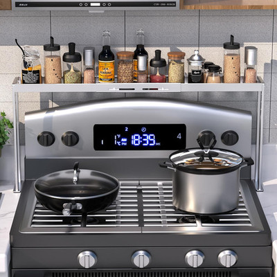 Stove Top Shelf, Shelf for Stove Top, over the Stove Spice Rack, Stove Top Sh...