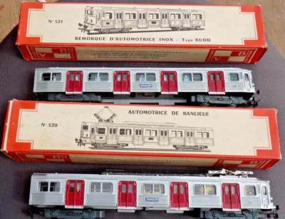 Autorail V.B. Budd INOX + Remorque – SNCF époque Modéliste – Échelle HO – Occasion