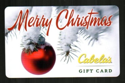 CABELA'S Merry Christmas Ornament in Snow Covered Tree ( 2014 ) Gift Card ( $0 )