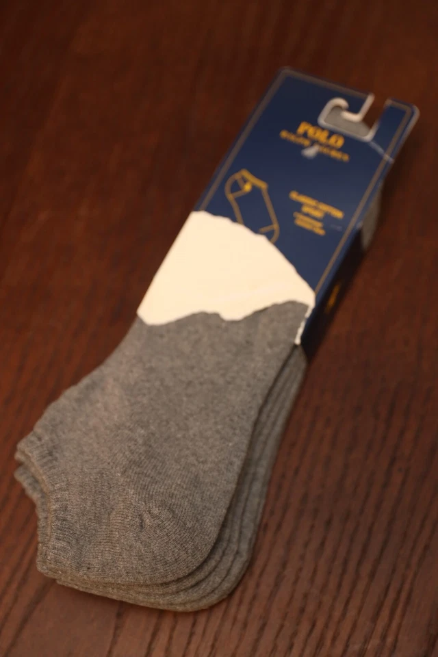 Polo Ralph Lauren лодыжки носки серый с черным логотипом - 3 упаковки размер XL - Изображение 4 из 4