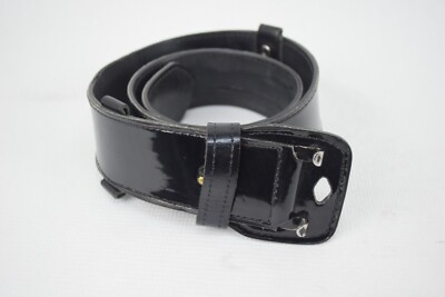 Gould Goodrich KPA Black Leather Police Duty Belt High Gloss No Buckle 