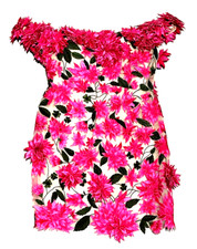 New NWT Oscar de la Renta Embroidered 3D Floral Applique Off Shoulder Dress US 6