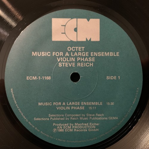 STEVE REICH - Octet, Music for a Large Ensemble, Violin Phase - ECM ST LP 1980 - Picture 6 of 7