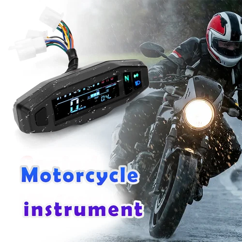 Motorrad Drehzahlmesser Digital LCD Tachometer Kilometerzähler RPM KMH Odometer - Bild 5 von 13