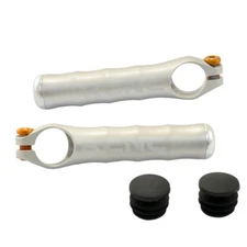 KCNC BE1 Ultralight 7075 Alloy Bar Ends w/ Bar End Plugs , Silver