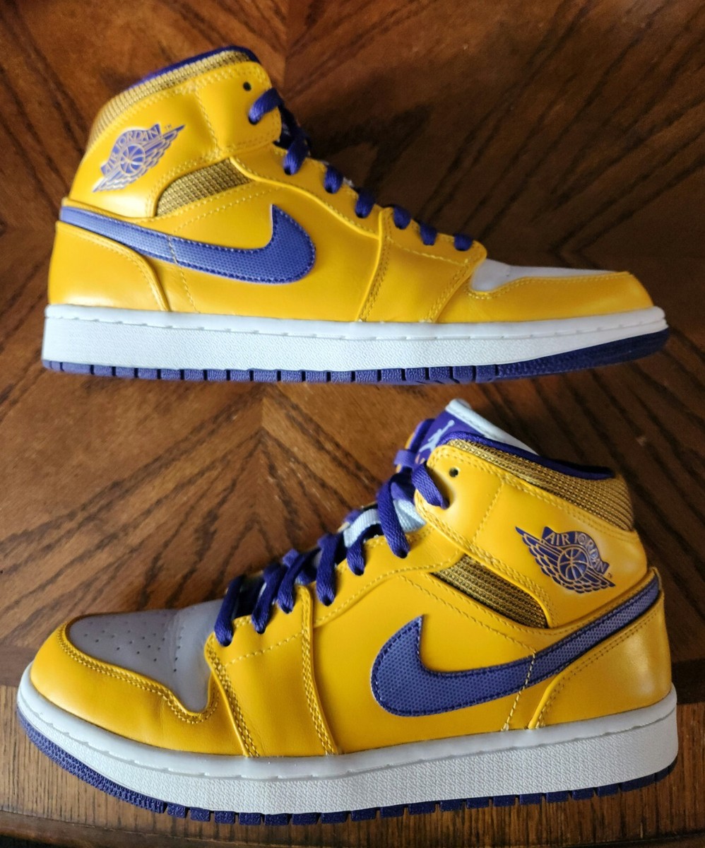 Nike Air Jordan 1 Mid 'Lakers' 2013 Size 9 Men's | eBay