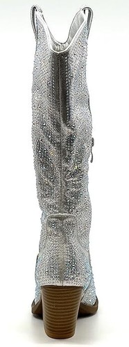 Woman Round Toe Zipper Rhinestone Boot River-11 By Forever Link - Picture 5 of 14