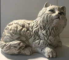 Cat-Kitten Figurine White Color Ceramic Hand Painted Youngs Inc Unusual