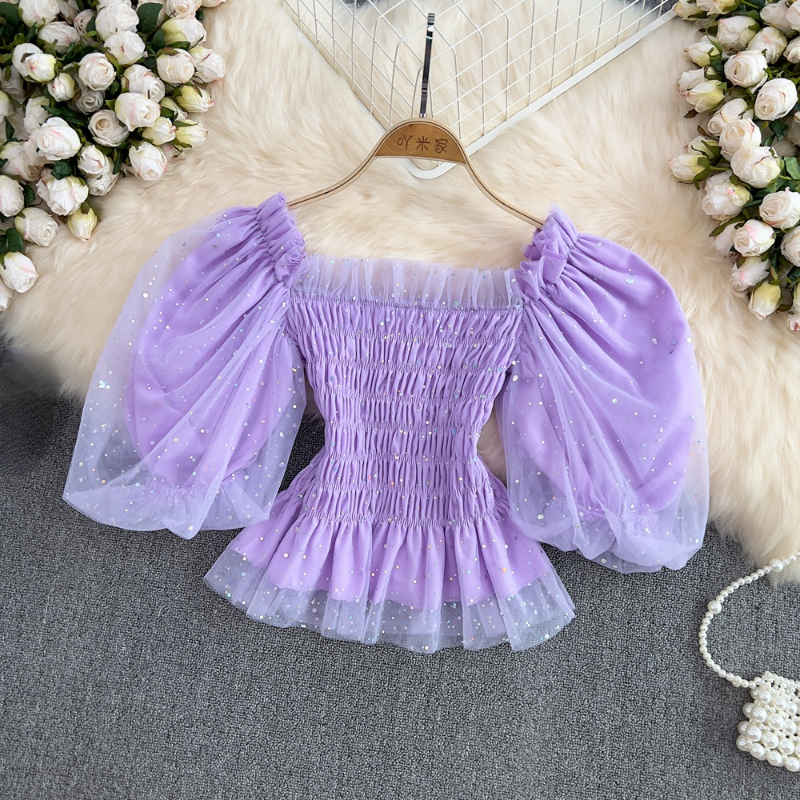 sequin ruffle top
