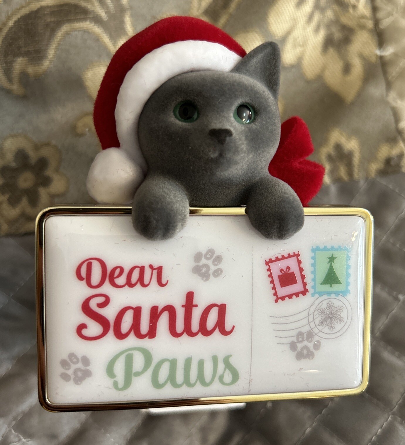Bath & Body Works Dear Santa Paws Christmas Gray Cat Kitty Wallflower Plug In-image