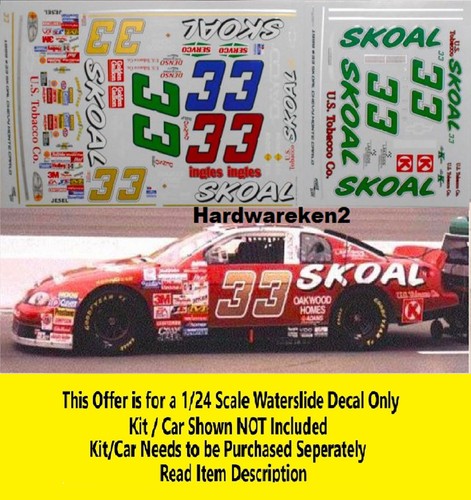 NASCAR DECAL #33 US TABAK 1999 MONTE CARLO KEN SCHRADER 1/24 POWERSLIDE - Bild 8 von 8