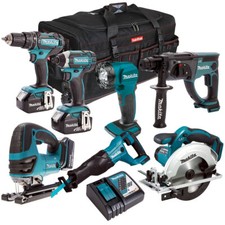 Makita 18V LXT 7 Piece Combo Tool Kit with 3 x 5.0Ah Battery Charger T4TKIT-201