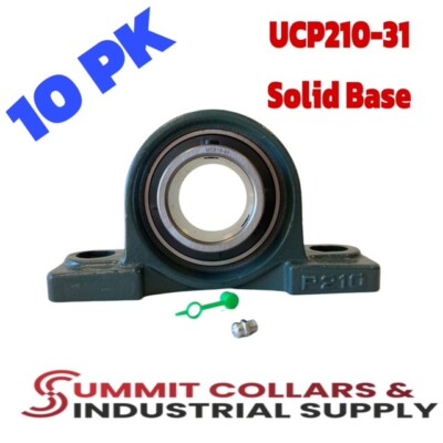 UCP210-31 Pillow Block Bearing 1-15/16'' Bore 2 Bolt Solid Base (10PK)