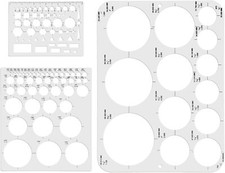 3pcs Circle Templates for Drafting, 3 Size Clear Circle Stencils for Drawing Fle