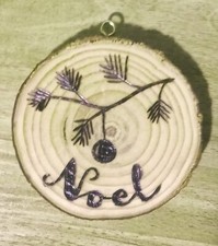 Handmade Christmas Double Sided Woodburned ornament