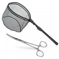 Faltbarer Spinnkescher Gummiert 113Cm Gebogene HakenlöSer Zange Set Zite Fishing