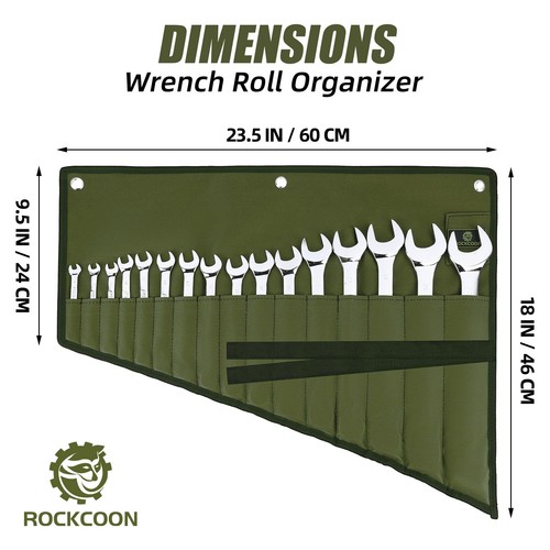 Wrench Roll Organizer 16 Pockets Wrench Pouch Roll up with Water Proof Oxford - Picture 4 of 7