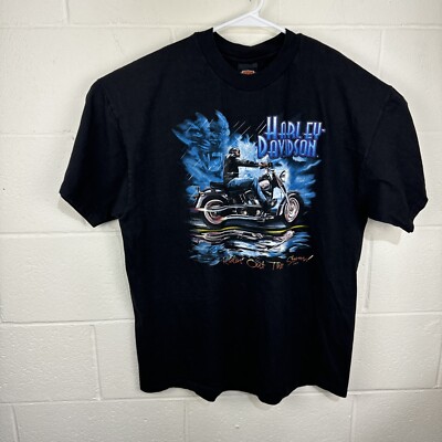 Vintage Harley Davidson Mens Panther Ridin out the Storm T Shirt