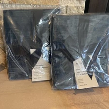 West Elm Two (2) Lush Crinkle Velvet Standard Shams Regal Blue New With Tags