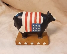 Vintage All American Patriotic Cow Farmhouse/Primative Figurine