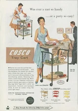 1955 Cosco Tray Cart Handy Easy Party Fun Less Fuss Hamilton Print Ad SP22