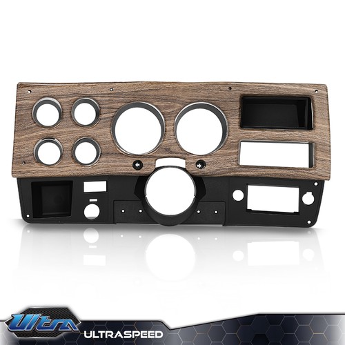 Fit For 75-80 Woodgrain Chevy GMC Pickup Dash Bezel Gauge Cluster Cover w/o AC