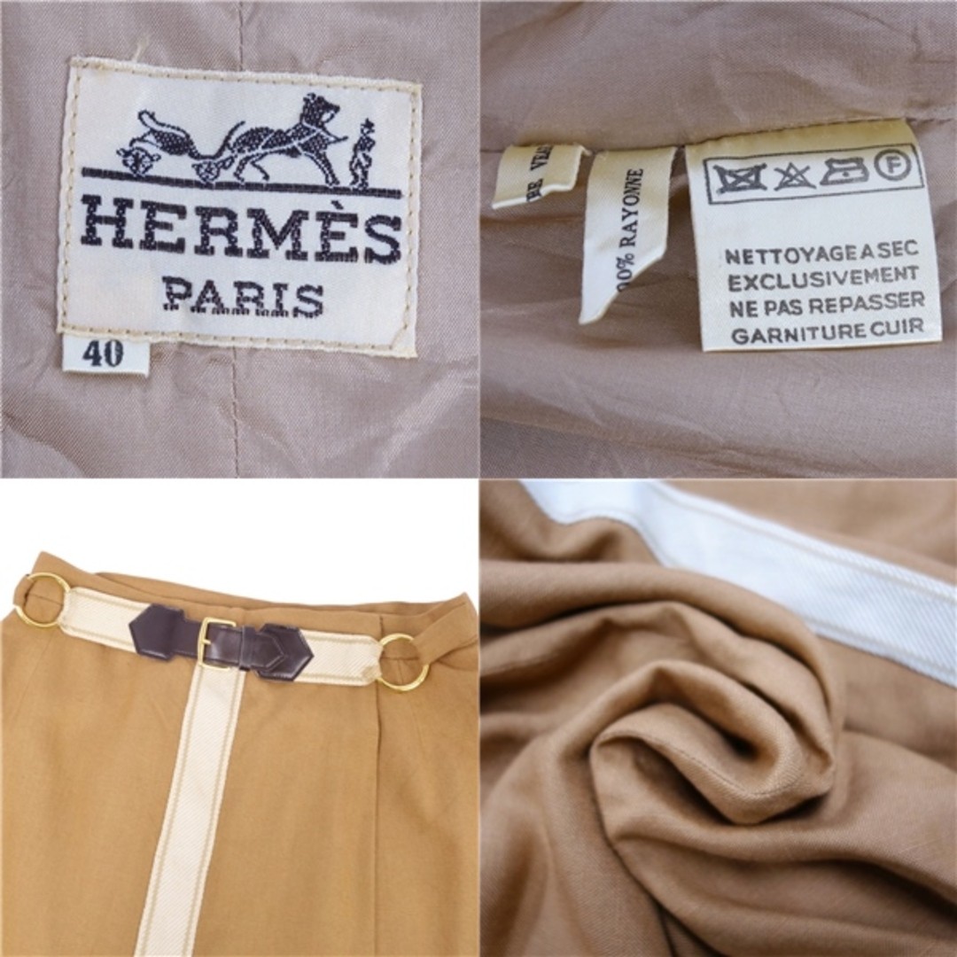 Hermes Vintage Skirt Wrap Trapezoid Midi Length Bottoms Women's 40 Used MOLO-0 thumbnail 7