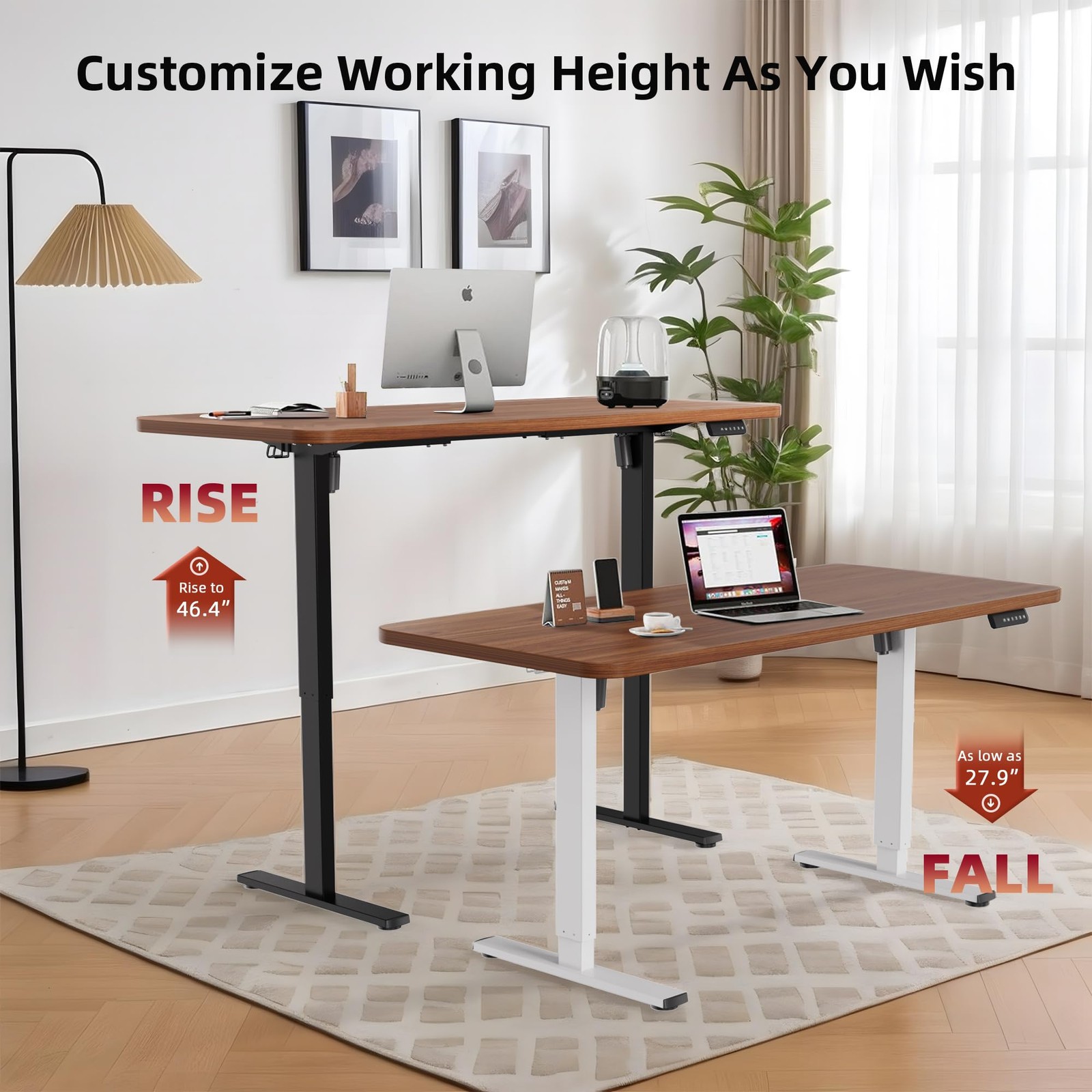 PiomuDek Standing Desk Frame with 330lbs Powerful Dual Motor, Electric Adjust...