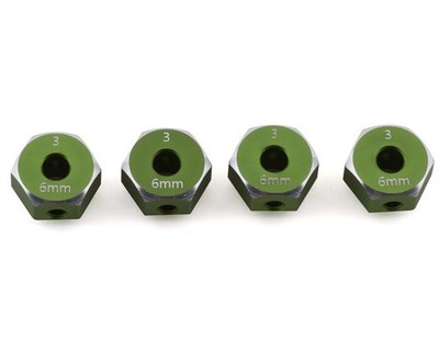 Samix SCX10 III Aluminum Hex Adapter (Green) (4) (6mm) [SAMSCX3-6063-6-GN]