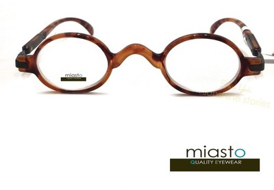 NEW Miasto Retro Mini Oval Round Rx Optical Spectacle Eyeglasses Frames~TORTOISE