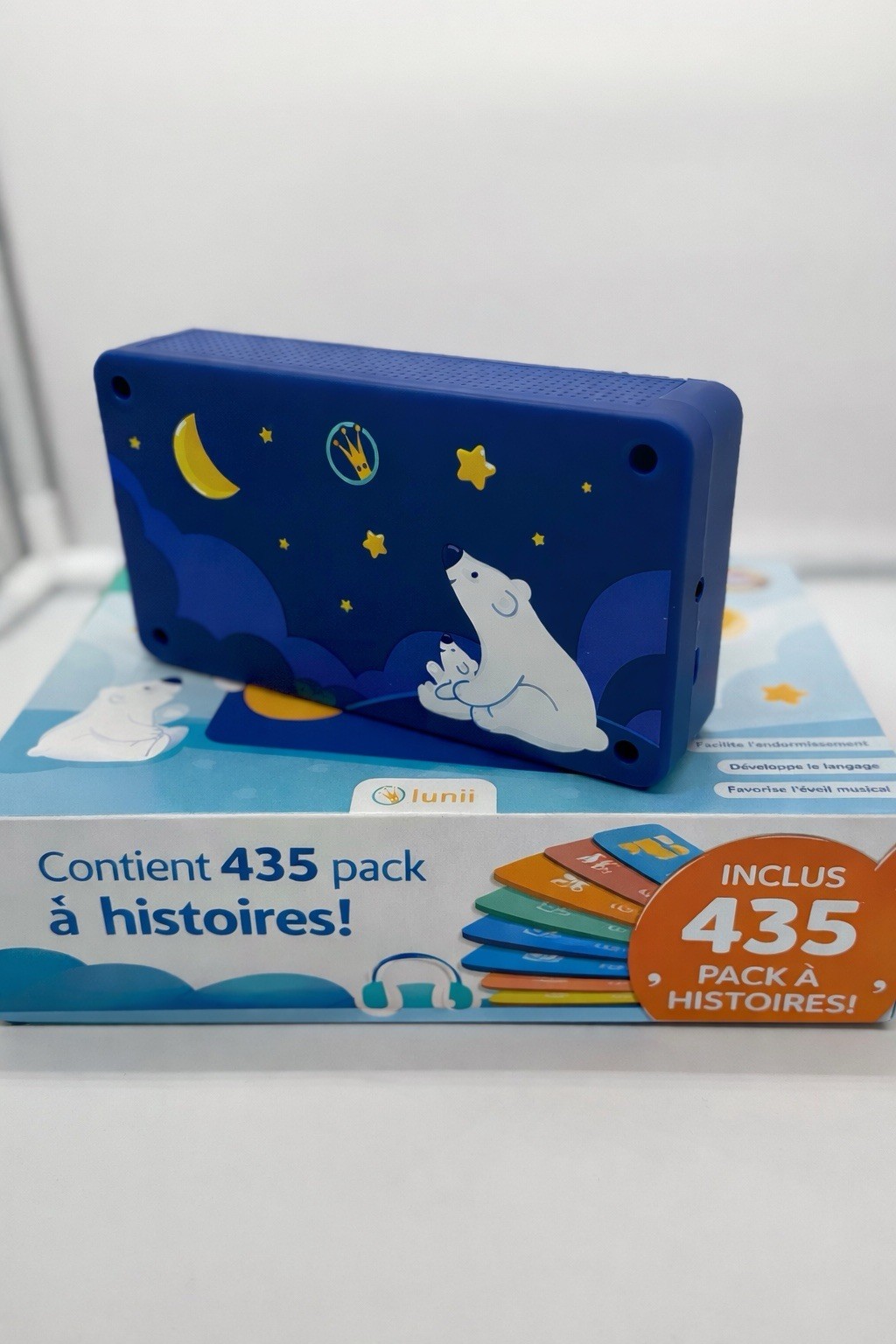 Lunii pour occuper les enfants en voiture conteuse nomade verte sans écran 8h