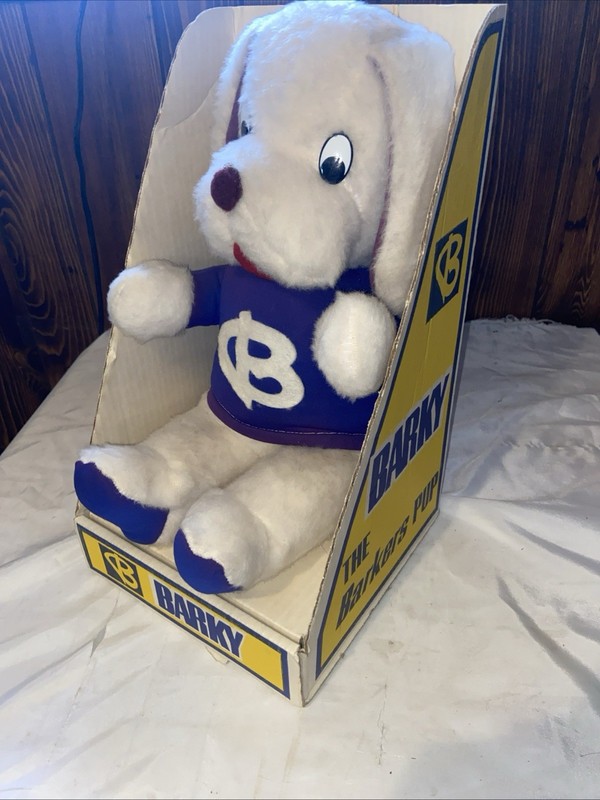 Vintage Barky The Barkers Pup Barker’s Grocery Mascot Plush Toy Rare