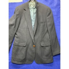 Mens Imperial by Haggar Wool Blazer 42L Charcoal Black