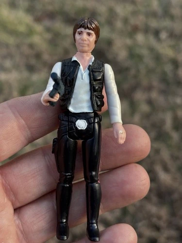Vintage 1977, Star Wars, Han Solo Large Head Loose, with Gun, Kenner Hong Kong