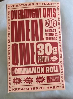 Kreatures of Habit KOH Meal One Overnight Oats Cinnamon Roll (7 Pouches)