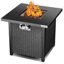 SereneLife Outdoor Fire Pit Table 40K BTU Propane CSA Approved Safe & Sturdy