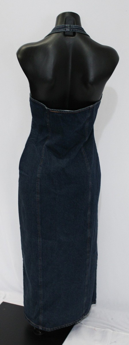 Lioness Women's Kenny Denim Halter Neck Maxi Dress CD4 Indigo Size US:8 NWT  | eBay