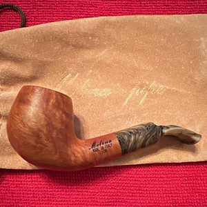 Molina Made in Italy 106 Billiard Briar Tobacco Pipe with Drawstring Pouch