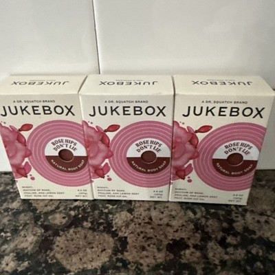 Lot of 3 Jukebox by Dr Squatch Bar Natural Body Soap Rose Hips Don't Lie 4.5 oz