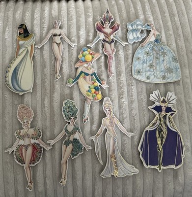 Lot of 9 VTG HTF 1992 B. Shackman Co Die Cut Glamorous Divas Hanging Ornaments
