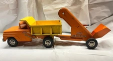Vintage Tonka Dump Truck with Sand Loader,  Yellow and Orange Colors